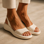 Sandales plates ouvertes antidérapantes en cuir