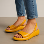 Sandales plates ouvertes antidérapantes en cuir