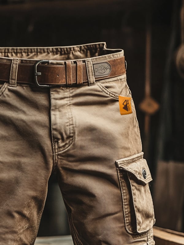 Short cargo poches multiples coton robuste pour homme