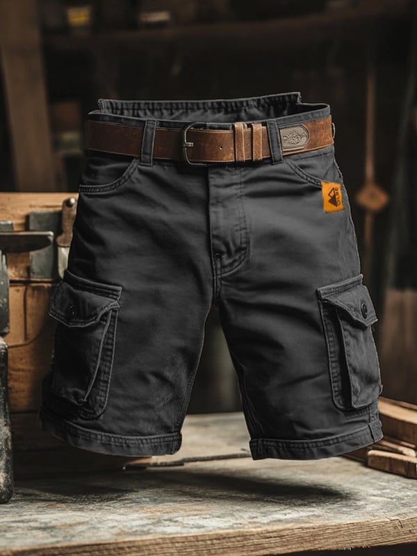 Short cargo poches multiples coton robuste pour homme