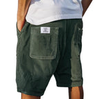 Short rayé en coton à poches plaquées pour homme