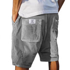 Short rayé en coton à poches plaquées pour homme