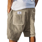 Short rayé en coton à poches plaquées pour homme