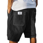Short rayé en coton à poches plaquées pour homme