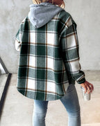 Sweat à capuche motif carreaux avec poches pour femme