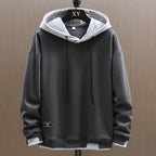 Sweat à capuche bicolore avec poche kangourou gris pour homme