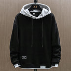 Sweat à capuche bicolore avec poche kangourou noir pour homme