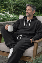 Sweat à capuche demi-zip texture gaufrée pour homme – vue 5