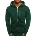 Sweat à capuche zippé détails contrastants vert pour homme