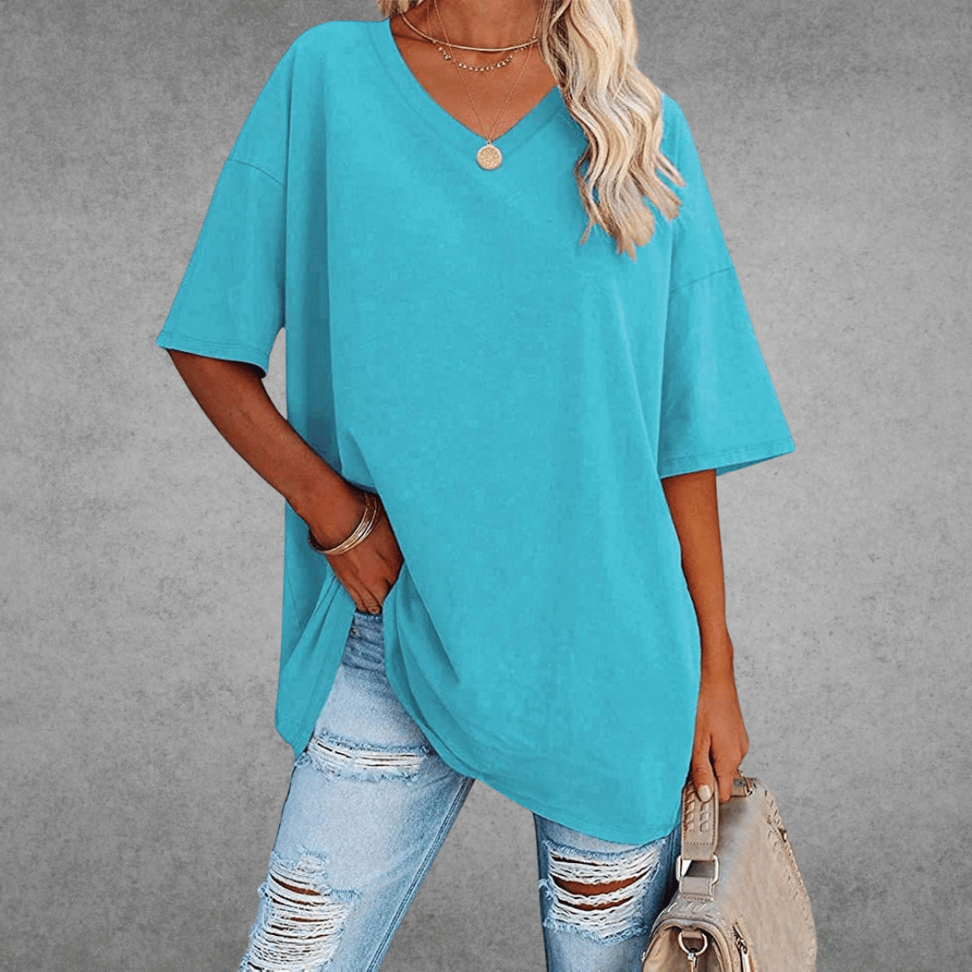 T-shirt oversize col en V