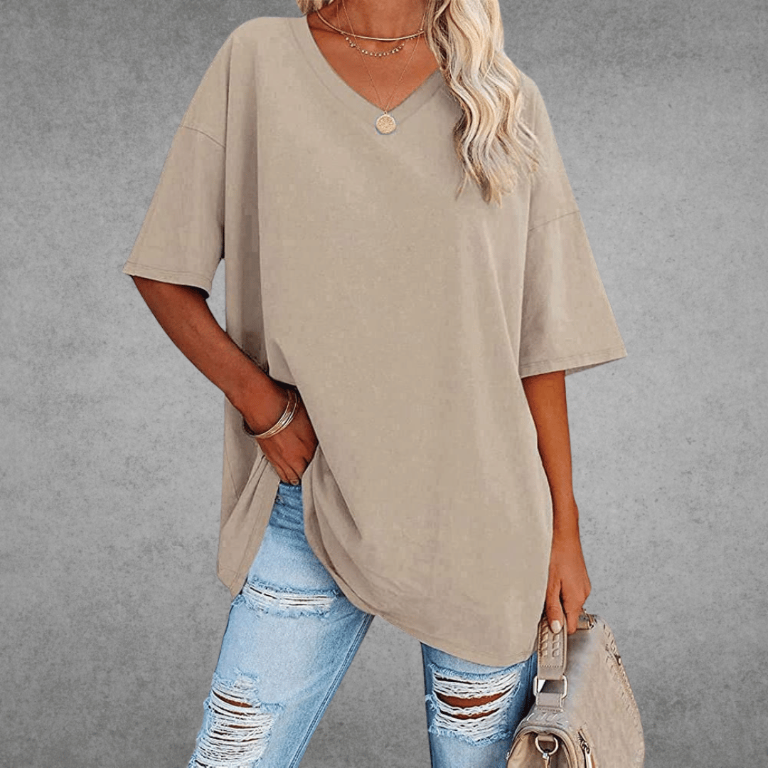 T-shirt oversize col en V