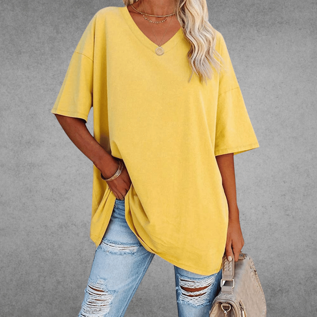 T-shirt oversize col en V