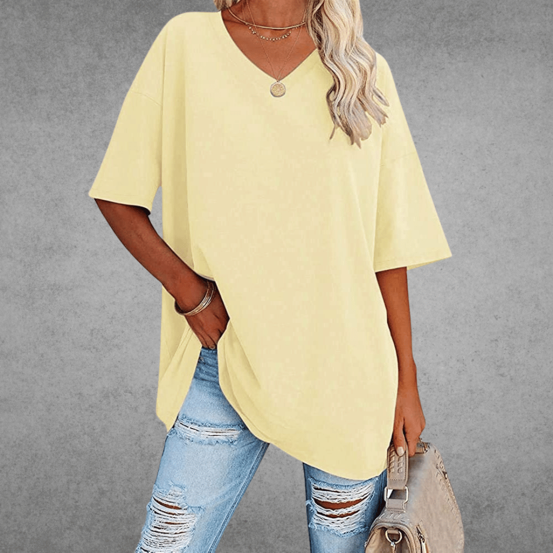 T-shirt oversize col en V