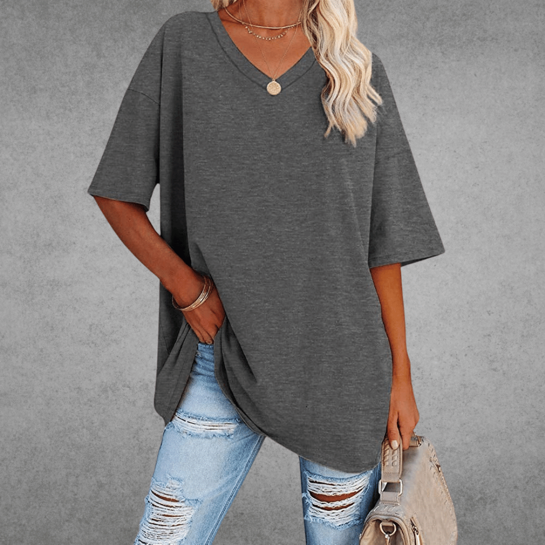 T-shirt oversize col en V
