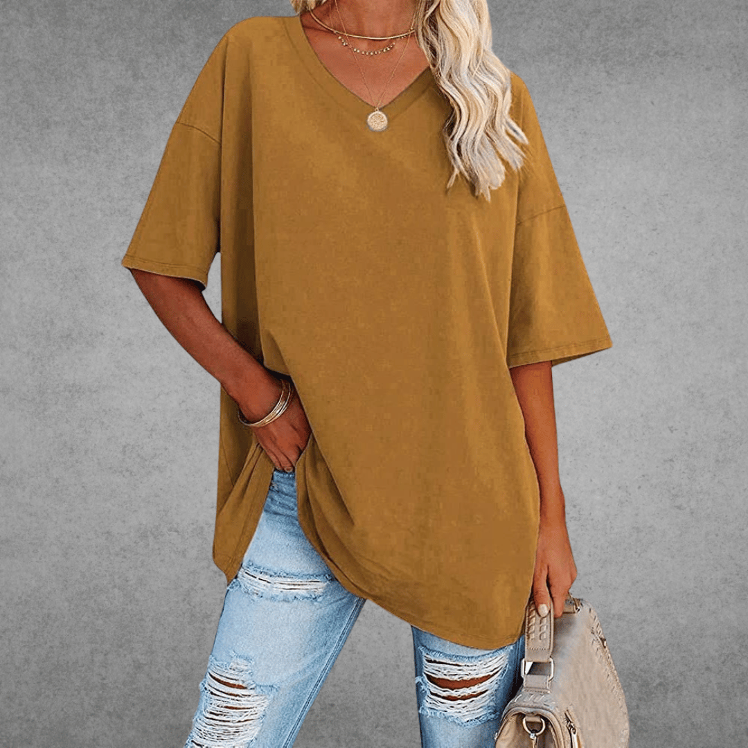 T-shirt oversize col en V