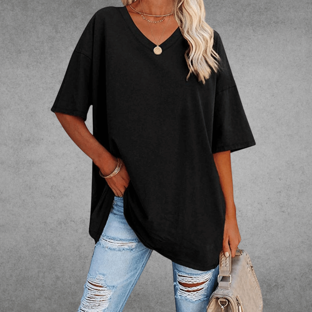 T-shirt oversize col en V