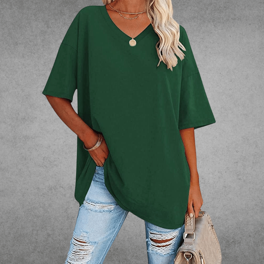 T-shirt oversize col en V