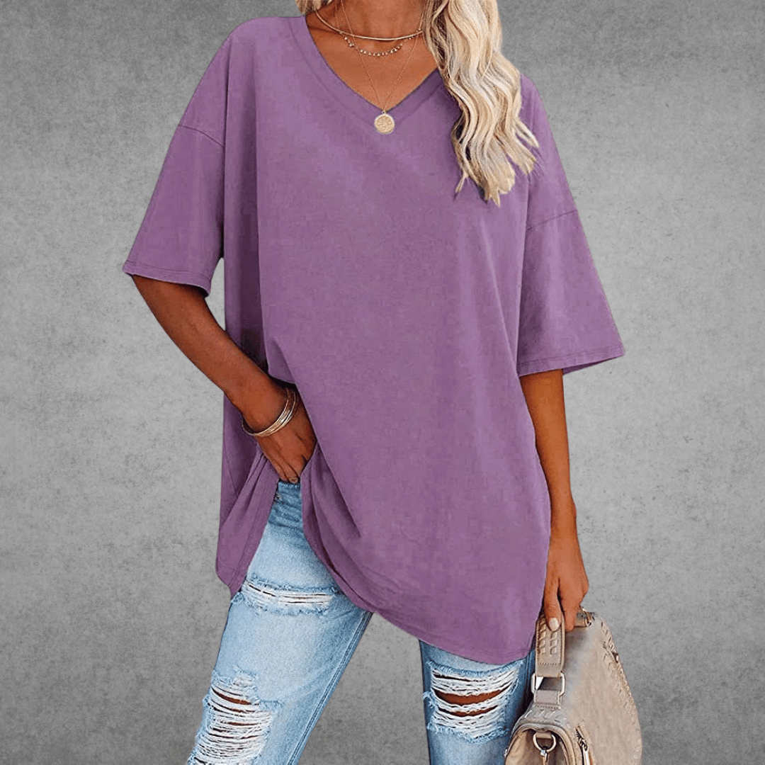 T-shirt oversize col en V