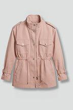 Trench ceinturé à poches multiples et col montant pour femme