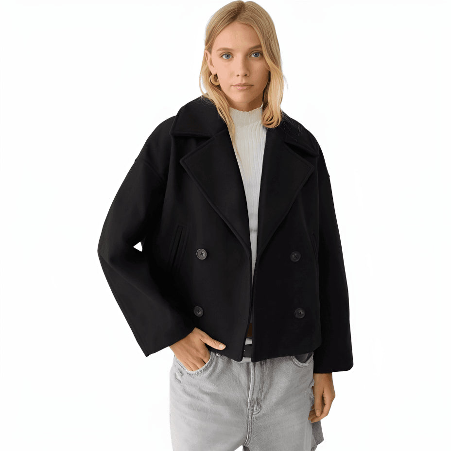 Trench court col cranté double boutonnage pour femme – vue 4