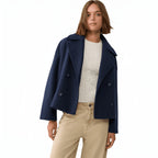 Trench court col cranté double boutonnage pour femme – vue 5