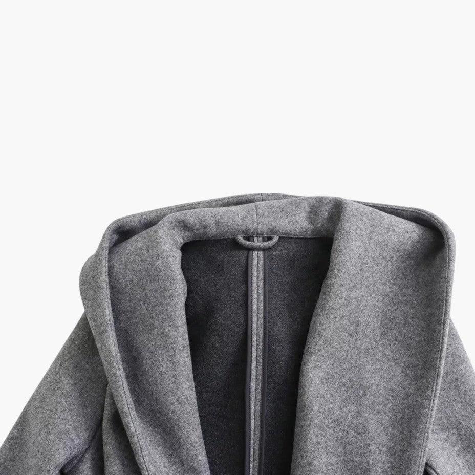 Trench long à capuche et ceinture pour femme – vue 2