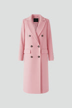 Trench long croisé à revers crantés pour femme