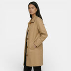 Trench mi-long col classique boutons pour femme