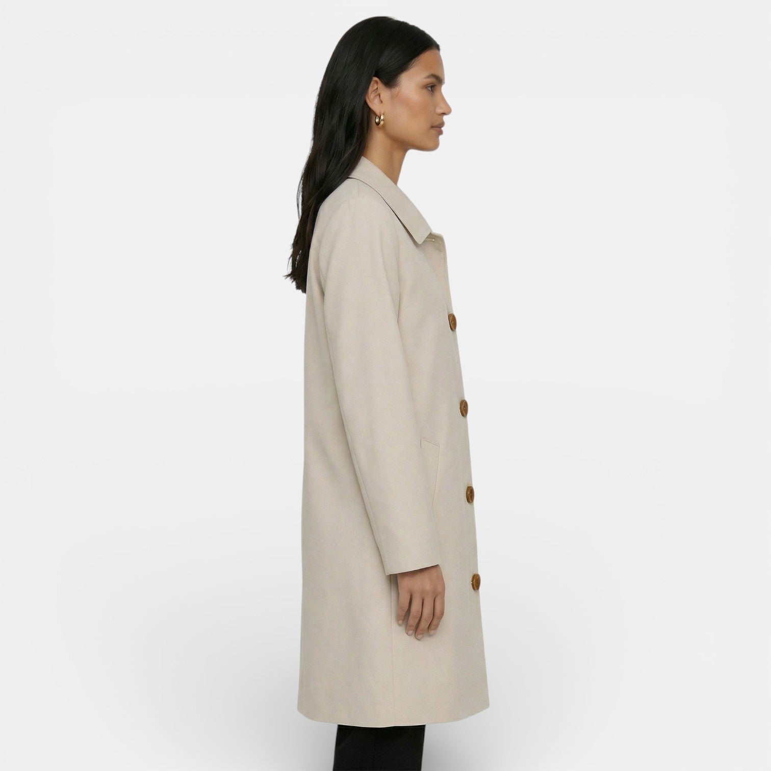 Trench mi-long col classique boutons pour femme – vue 5