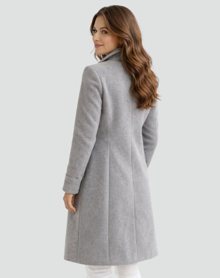 Trench mi-long double boutonnage col tailleur pour femme – vue 2