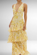 Robe maxi floral mousseline, vue générale du produit