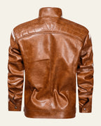 Veste biker col montant zippée pour homme