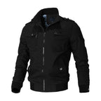Veste bomber militaire multi-poches zippée noir pour homme