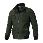 Veste bomber militaire multi-poches zippée vert pour homme