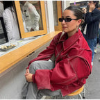 Veste bomber oversize à surpiqûres contrastées pour femme – vue 6