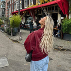 Veste bomber oversize à surpiqûres contrastées pour femme – vue 7