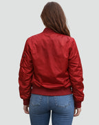 Veste bomber zippée avec poche manche pour femme – vue 2