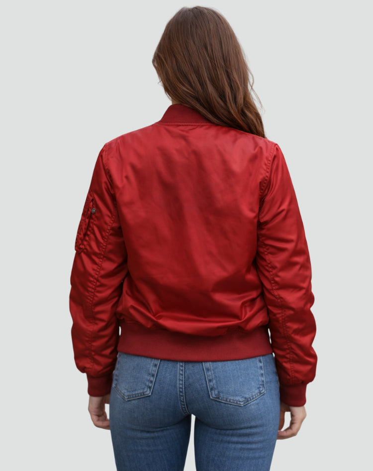 Veste bomber zippée avec poche manche pour femme – vue 2