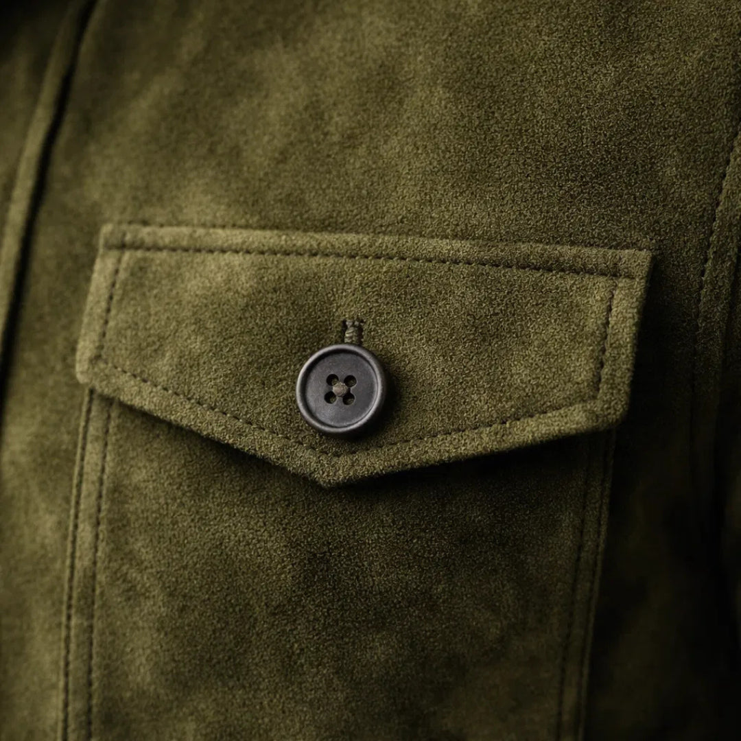Veste col montant poches poitrine boutonnée pour homme