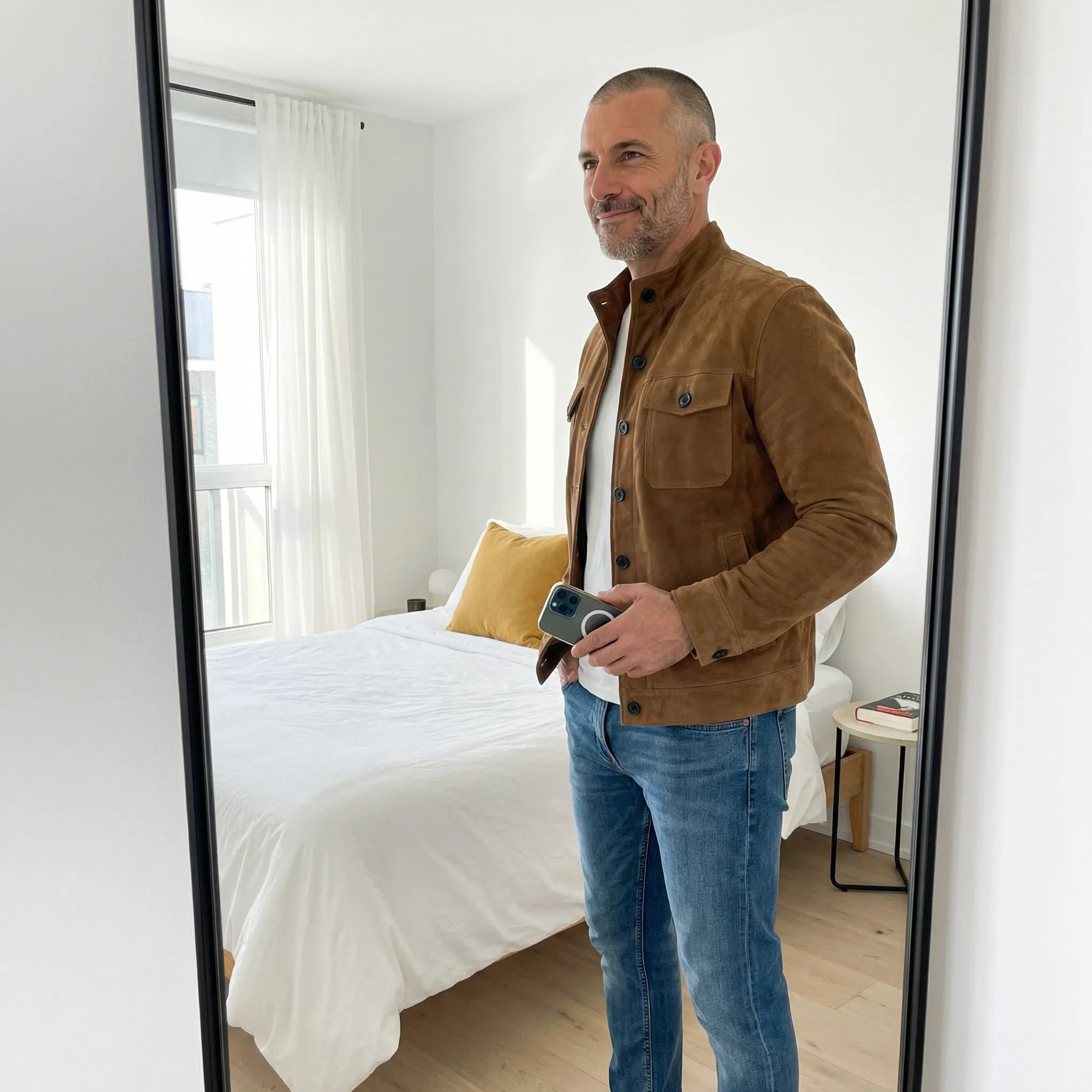 Veste col montant poches poitrine boutonnée pour homme – vue 4