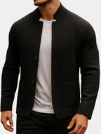 Veste col montant texturée boutons pour homme