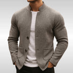 Veste col montant texturée boutons gris pour homme
