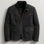 Veste col montant fermeture zip noir pour homme