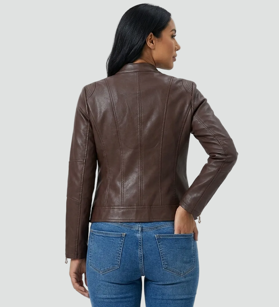 Veste col montant zippée détails épaules pour femme – vue 2