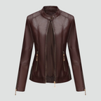 Veste col montant zippée détails épaules pour femme – vue 3
