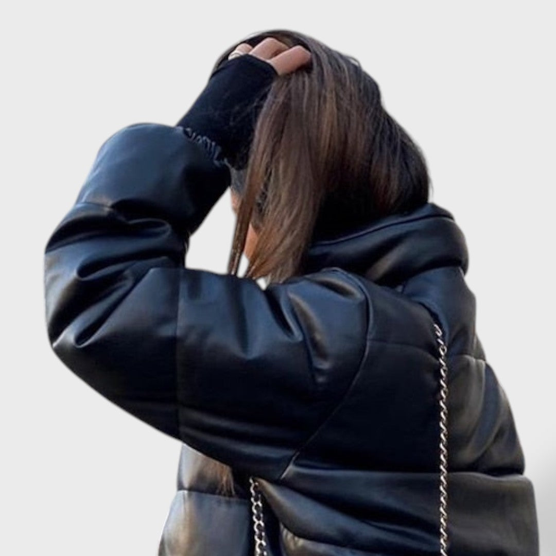 Veste courte matelassée col montant pour femme – vue 2