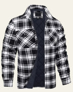 Veste doublée à carreaux avec poches noir pour homme