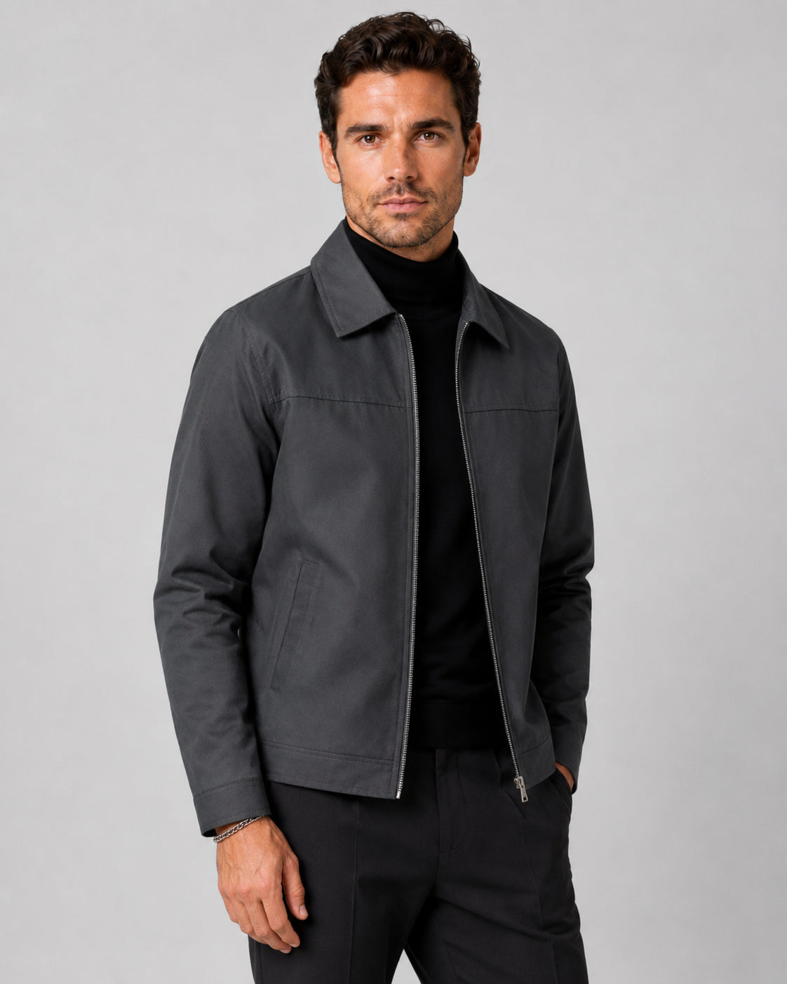 Veste Harrington col chemise à zip pour homme