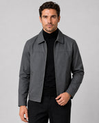 Veste Harrington col chemise à zip gris pour homme