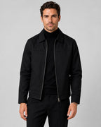 Veste Harrington col chemise à zip noir pour homme